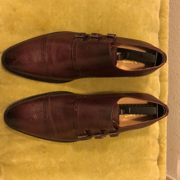 3D.M men burgundy monk strap shoes - Picture 3 of 5